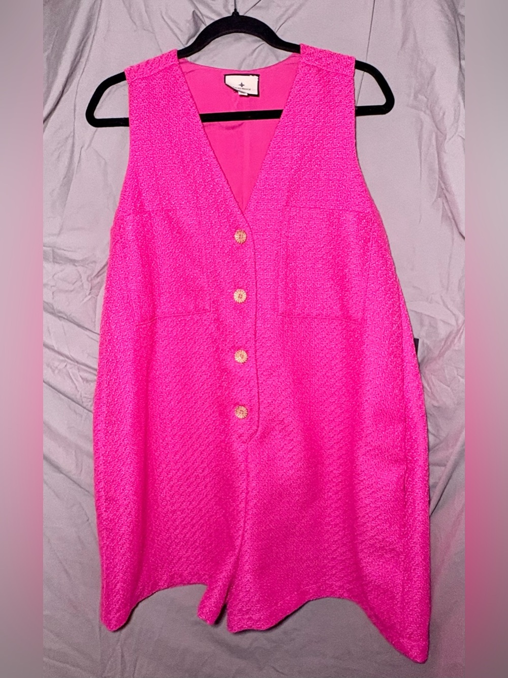Tuckernuck Hot Pink Myla Romper size medium - Picture 3 of 7